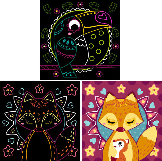 carte à gratter  bébés  animaux